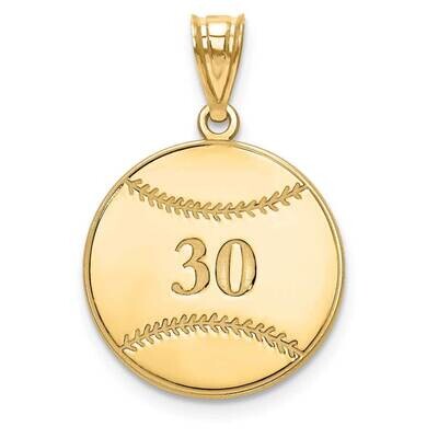 Laser Baseball Number And Name Pendant 10k Gold 10XNA697Y, MPN: 10XNA697Y,