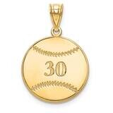 Laser Baseball Number And Name Pendant 10k Gold 10XNA697Y, MPN: 10XNA697Y,