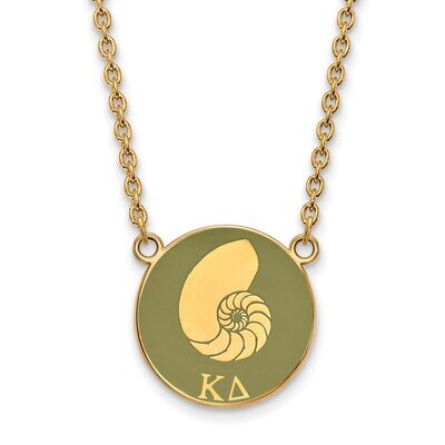 Kappa Delta Small Enameled Pendant with 18 Inch Chain Gold-plated Silver GP043KD-18, MPN: GP043KD-1…