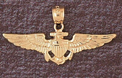 Dazzlers Jewelry Us Marine Sign Pendant Necklace Charm Bracelet in Yellow, White or Rose Gold 4654,…