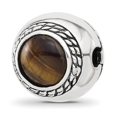 Tigers Eye Lucky Stone Hinged Bead Sterling Silver QRS4309, MPN: QRS4309,