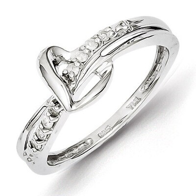 Heart Ring Sterling Silver Rhodium-plated Diamond QR5704, MPN: QR5704, 883957465661