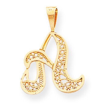 SCRIPT Initial A Charm 10k Gold 10C242/A, MPN: 10C242/A, 883957343822