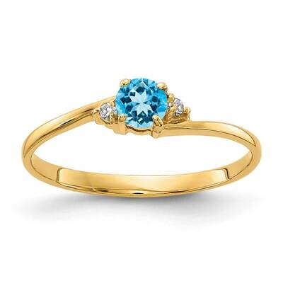 4mm Blue Topaz Aa Diamond Ring 14k Gold Y4712BT/AA, MPN: Y4712BT_AA, 883957594873