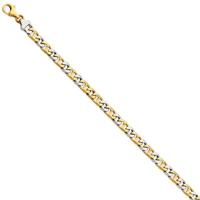 6mm Hand-Polished Fancy Link Chain 24 Inch 14k Two-Tone Gold LK259-24, MPN: LK259-24, 191101650734