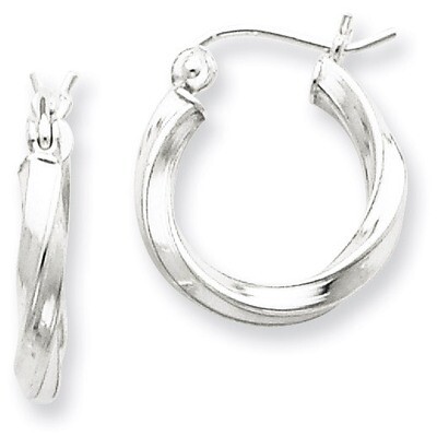 Twisted Hoop Earrings Sterling Silver Rhodium-plated QE4567, MPN: QE4567, 883957931814