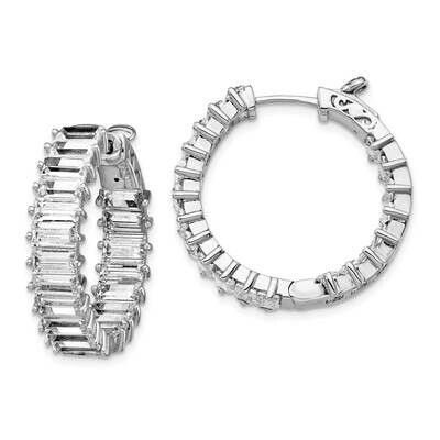 Cz Hinged Hoop In/Out Earrings Sterling Silver QE15441, MPN: QE15441, 883957980935
