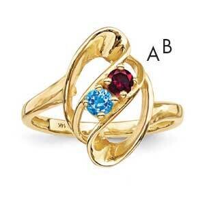 Genuine 2 Stone Mother&#39;s Ring 14k Gold XMR3/2GY, MPN: XMR3/2GY, 883957159874