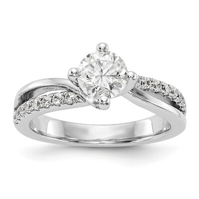 Diamond Round Semi-mount By-Pass Engagement Ring 14k White Gold RM2433E-100-WAA, MPN: RM2433E-100-W…