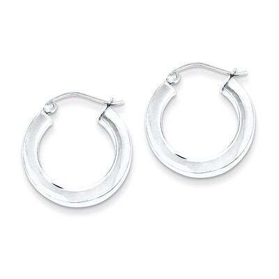 Square Hoop Earrings Sterling Silver Rhodium-plated QE4514, MPN: QE4514, 883957931319