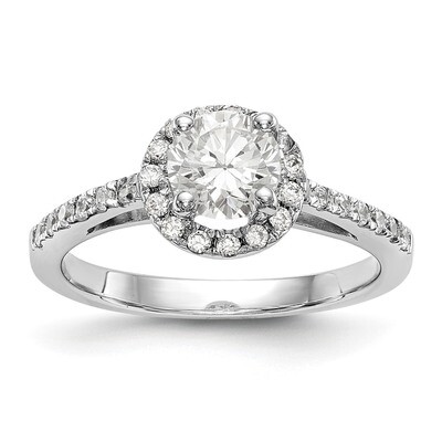Round Diamond Semi-Mount Halo Engagement Ring 14k White Gold RM2090E-100-WAA, MPN: RM2090E-100-WAA,…