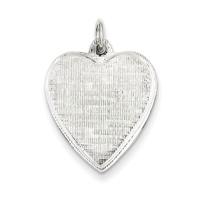 Heart Patterned Disc Charm Engravable Sterling Silver QM477/18, MPN: QM477/18, 883957571430