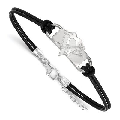 Pittsburh Penguins Leather Bracelet Small Center Sterling Silver SS020PEN-7, MPN: SS020PEN-7, 88677…