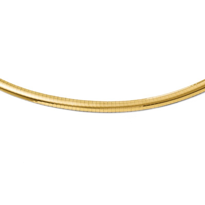 6mm Domed Omega Chain 18 Inch - 14k Gold 1065-18