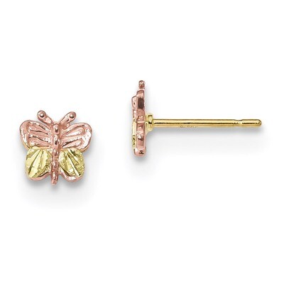 Black Hills Gold Butterfly Earrings 10k Tri-color 10BH698, MPN: 10BH698, 31902072048