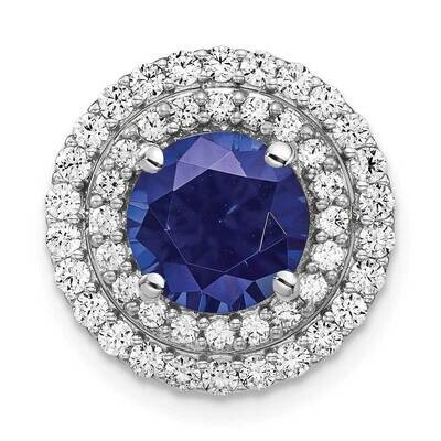Created Blue Sapphire Pendant 14k White Gold Lab Grown Diamond PM7503-CSA-063-WLG, MPN: PM7503-CSA-…