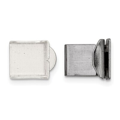 9.6 x 7.7mm Fold Over Tongue Box Clasp Sterling Silver SS3620, MPN: SS3620,