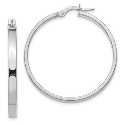 Leslie&#39;s Hoop Earrings 14k White Gold Polished HB-LE1349, MPN: LE1349, 191101757525
