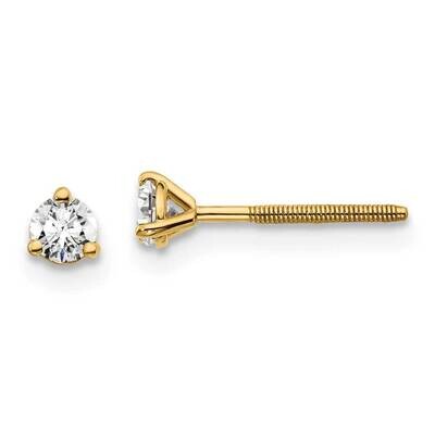 1/5Ctw Vs/Si, D E F, 3 Prong Screw Back Earrings 14k Gold Lab Grown Diamond EM1017S-020-LD, MPN: EM…