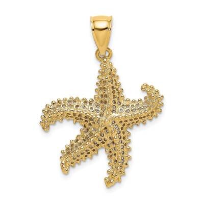 Starfish with Small Holes Charm 14k Gold 2-D K7631, MPN: K7631, 637218011742