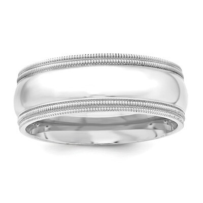 8mm Comfort Fit Double Milgrain Sterling Silver QDMC080 Engravable, MPN: QDMC080, 886774266473