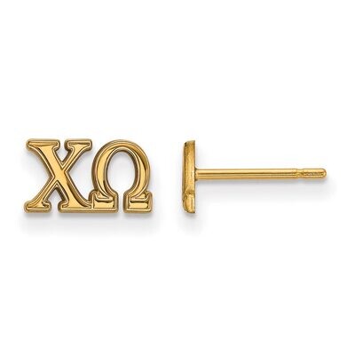 Chi Omega Extra Small Post Earrings Gold-plated Silver GP005CHO, MPN: GP005CHO, 886774900278