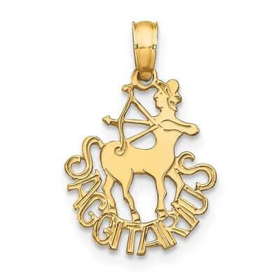 Engraved Block Sagittarius Charm 14k Gold K8954, MPN: K8954, 637218031764