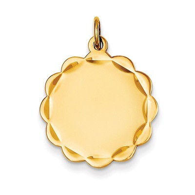 0.035 Gauge Engravable Scalloped Disc Charm 14k Gold XM169/35, MPN: XM169/35, 883957378596