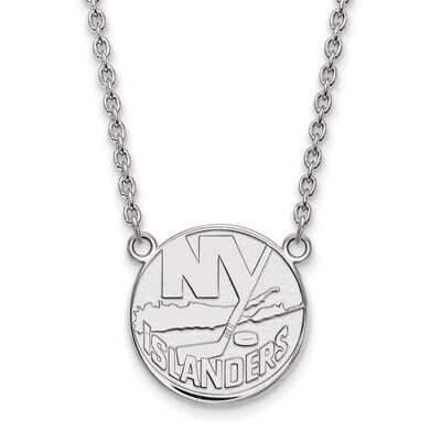 New York Islanders Large Pendant with Chain Necklace 14k White Gold 4W014ISL-18, MPN: 4W014ISL-18, …