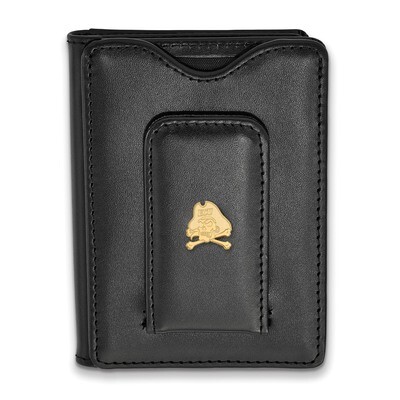 East Carolina University Black Leather Wallet Gold-plated Sterling Silver GP061ECU-W1, MPN: GP061EC…