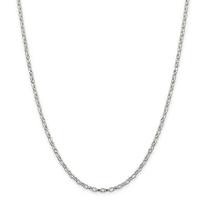 3mm Fancy Patterned Rolo Chain 22 Inch Sterling Silver QFC56-22, MPN: QFC56-22,