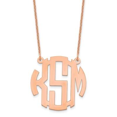 Block Letter Circle Monogram Necklace 14k Rose Gold Small XNA588R, MPN: XNA588R,