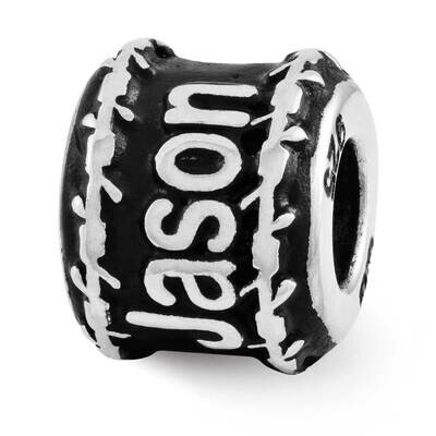 Barbed Wire Edge Personalized Name Bead Sterling Silver Rhodium-plated QRSXNA2, MPN: QRSXNA2, 19110…