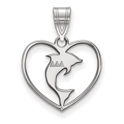 Delta Delta Delta Heart Pendant Sterling Silver SS040DDD, MPN: SS040DDD, 886774608433