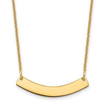 Small Polished Curved Blank Bar Necklace 14k Gold XNA1200Y, MPN: XNA1200Y,