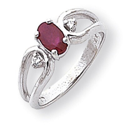 Polished .04ct. Diamond &amp; 6x4 Oval Gemstone Ring Mounting 14k White Gold Y2082, MPN: Y2082,