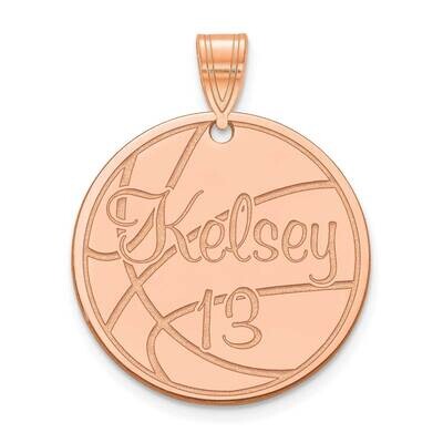 Medium Customized Circle Pendant Sterling Silver Rose-plated XNA1047RP, MPN: XNA1047RP,