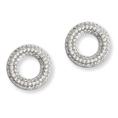 CZ Brilliant Embers Circle Post Earrings Sterling Silver QMP752
