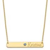 Personalized Bar with 18k Gold Bezel Birthstone Necklace 10k White Gold 10XNA980W, MPN: 10XNA980W,