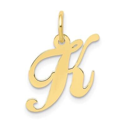 Fancy Script Initial K Charm 10k Gold Small 10YC650K, MPN: 10YC650K,