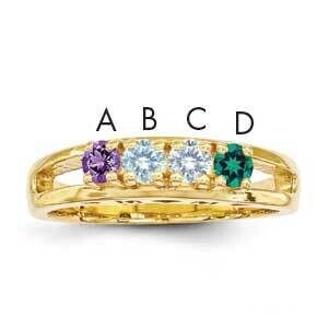 3mm Synthetic Family Jewelry Ring 14k Gold XMR71/4SY, MPN: XMR71_4--6, 883957870090