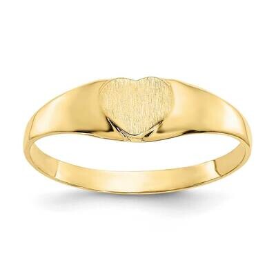 Satin Child&#39;s Heart Signet Ring 10k Gold 10K3850, MPN: 10K3850, 191101726545