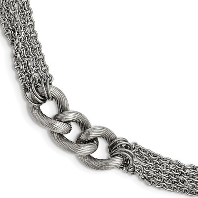 Oval Chain with 1 Inch Extender Bracelet Stainless Steel SRB2106-6.5 by Chisel, MPN: SRB2106-6.5, 1…