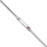 8 Inch Medical Red Enamel Flat Curb Link ID Bracelet 14k white Gold XM586FRW-8, MPN: XM586FRW-8, 19…