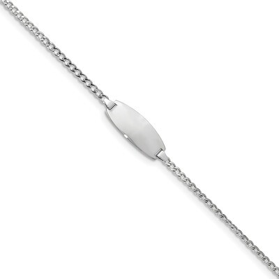 5.5 Inch Oval ID Semi-Solid Curb Bracelet 14k white Gold DCID144W-5.5, MPN: DCID144W-5.5, 883957314…