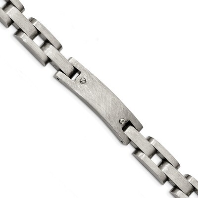 Scratched Finish 8.5 inch Bracelet Stainless Steel Brushed and Polished SRB1800-8.5 by Chisel, MPN:…