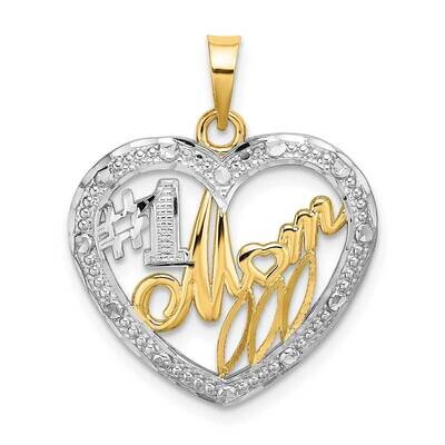 Bead Trim #1 Mom In Heart Charm 14k Gold Rhodium K9234, MPN: K9234, 637218086283