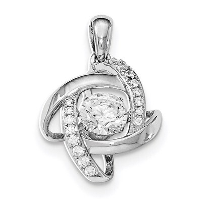 Vibrant Swarovski Zircon &amp; CZ Diamond Pendant Sterling Silver Platinum-plated QP4365, MPN: QP4365, …