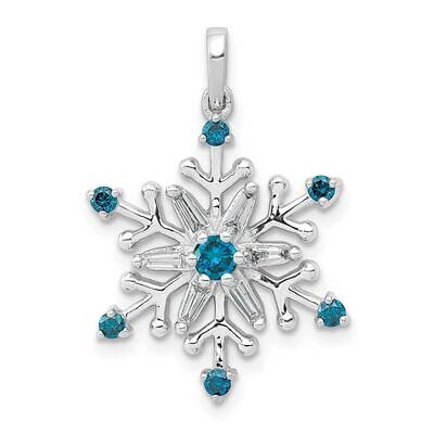 1/4Ct. Blue &amp; White Diamond Snowflake Pendant 14k White Gold PM5161-BD-025-WA, MPN: PM5161-BD-025-W…