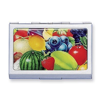 Epoxy Fruit Design Card Case Stainless Steel GM4789